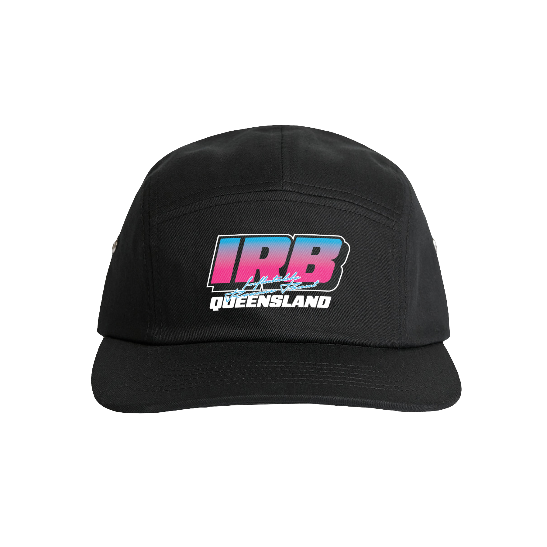 IRB QUEENSLAND FINN FIVE PANEL BLACK CAP