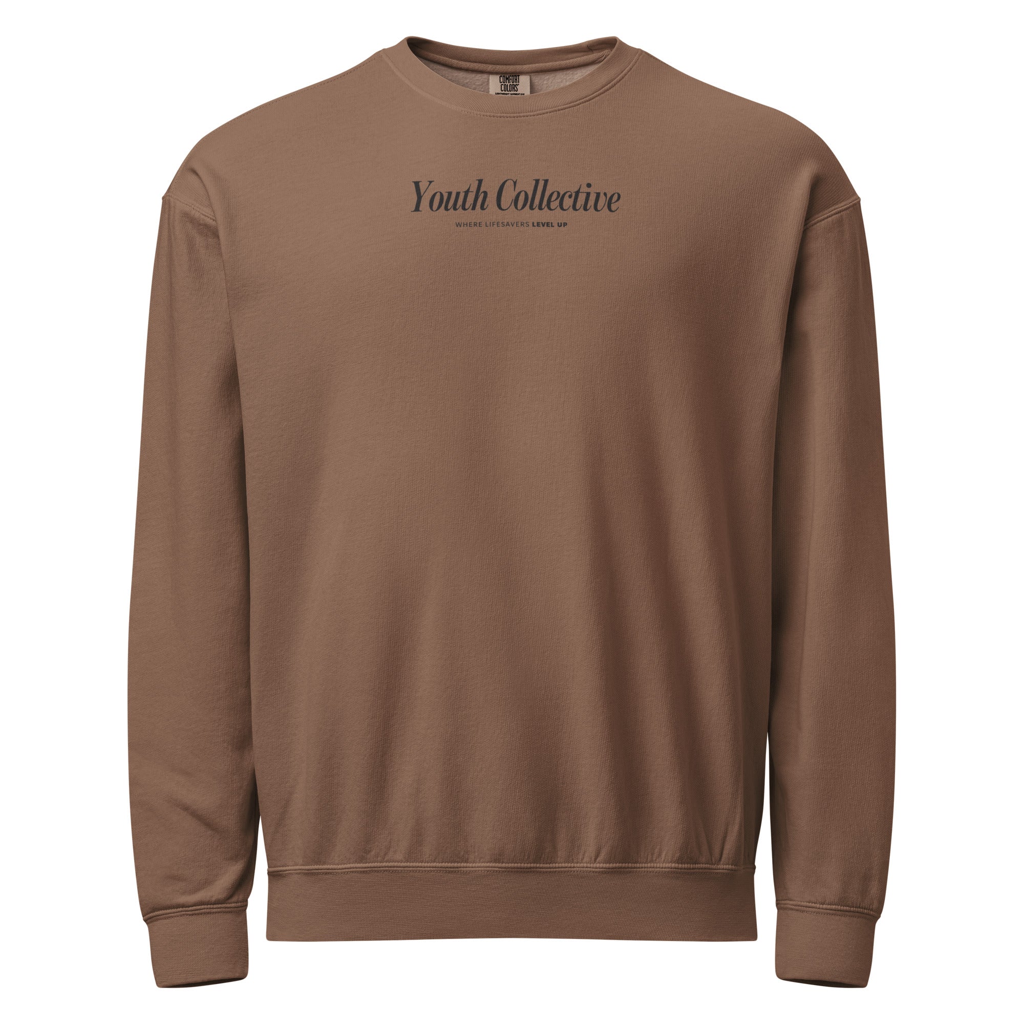Youth Collective Unisex garment-dyed fleece crewneck sweatshirt